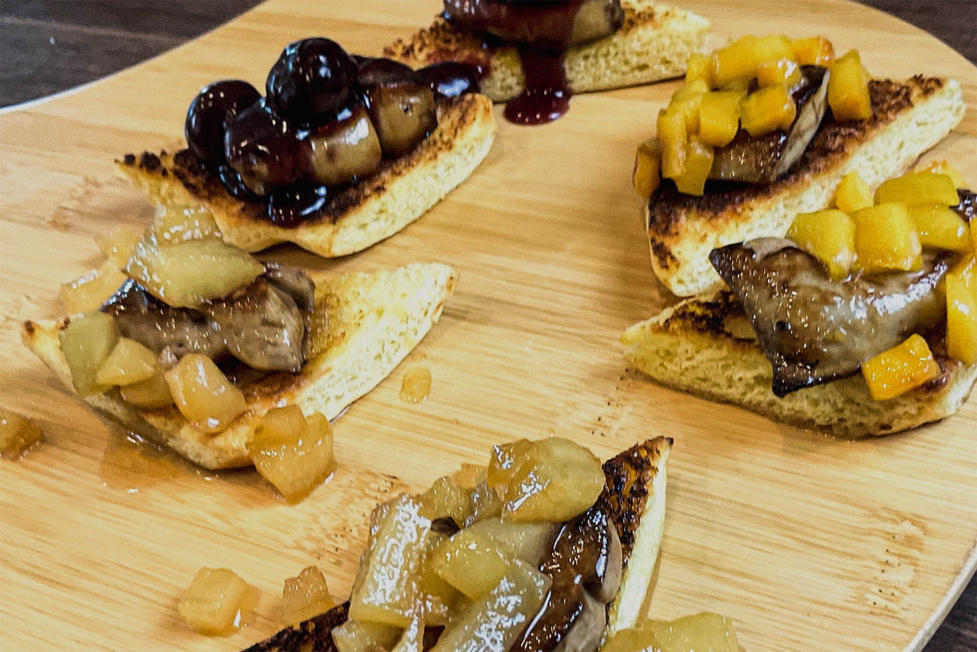 Mandola Food Co Seared Foie Gras with Assorted Seasonal Fruit Trio